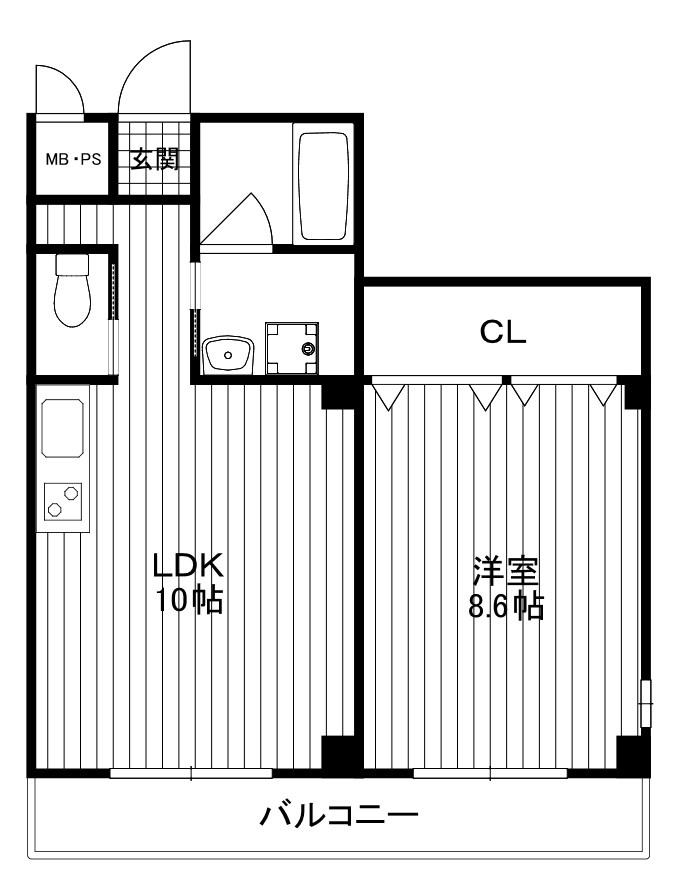 リリーセノラ(1LDK/2階)の間取り写真