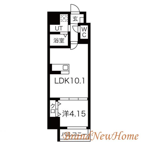 FREEDOM RESIDENCE堺大小路(1LDK/2階)の間取り写真