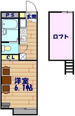 レオパレスG&C(1K/1階)の間取り写真