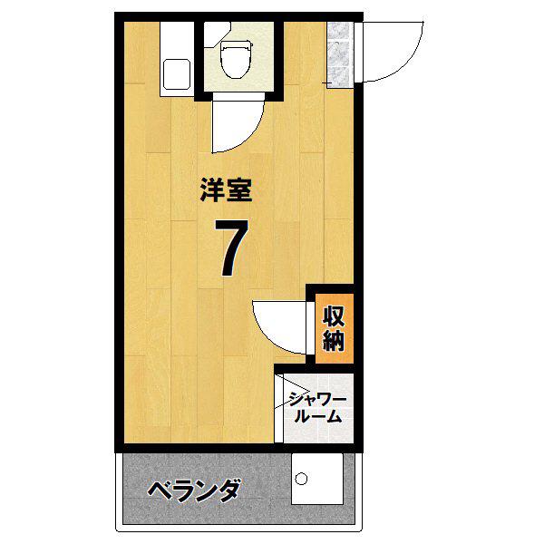 コプリハウス(ワンルーム/2階)の間取り写真