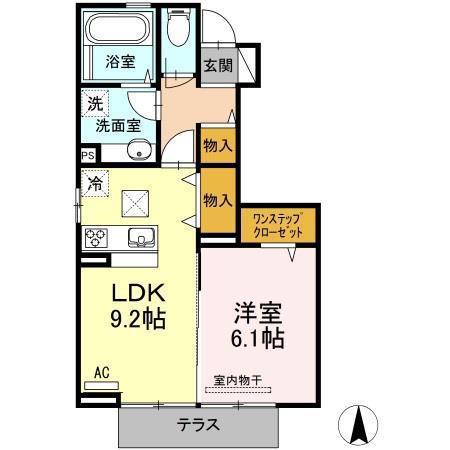 ラ・ルーチェ(1LDK/1階)の間取り写真