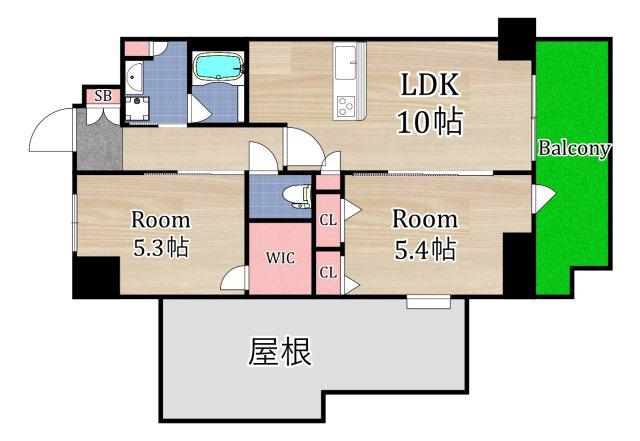 スプランディッド都島(2LDK/2階)の間取り写真