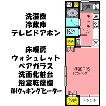 コンパイル(1K/2階)の間取り写真