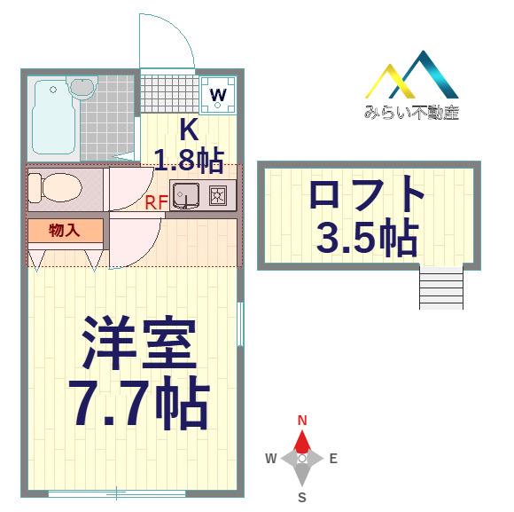 ラピュータ西横浜(1K/3階)の間取り写真
