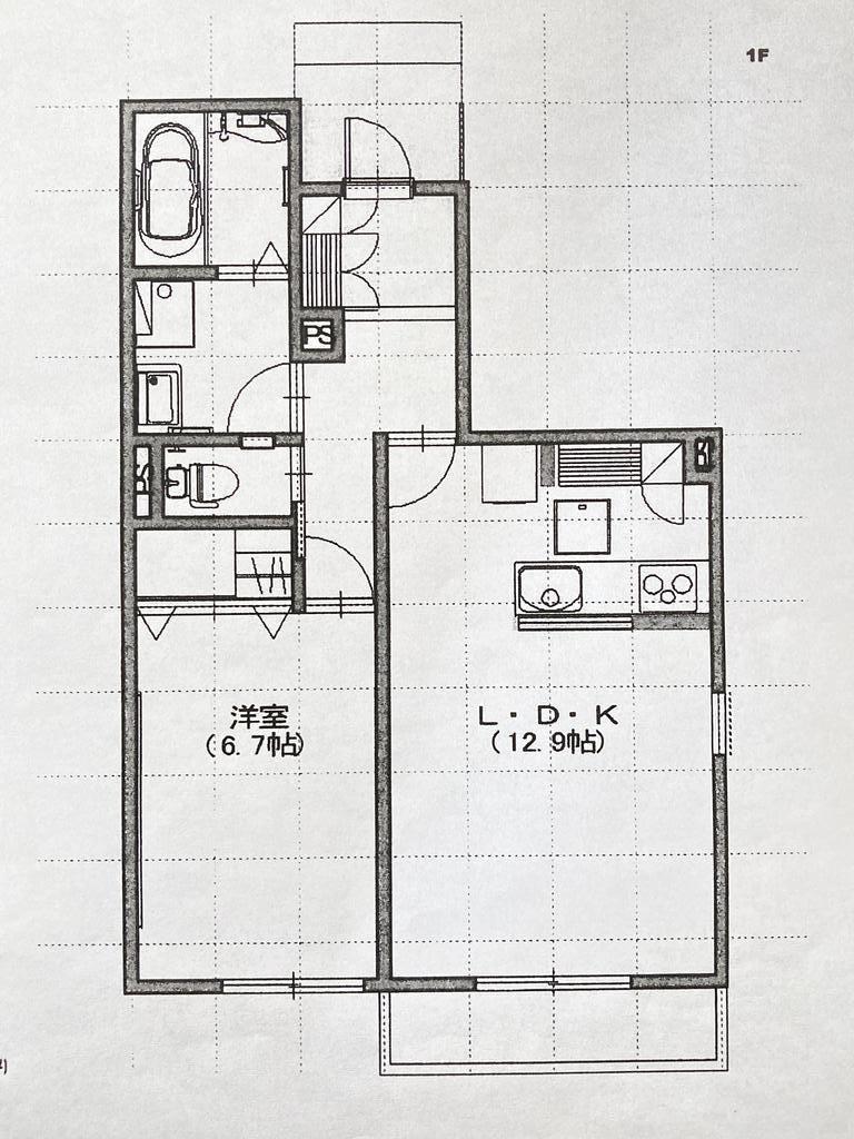 メゾンふくのやII(1LDK/1階)の間取り写真