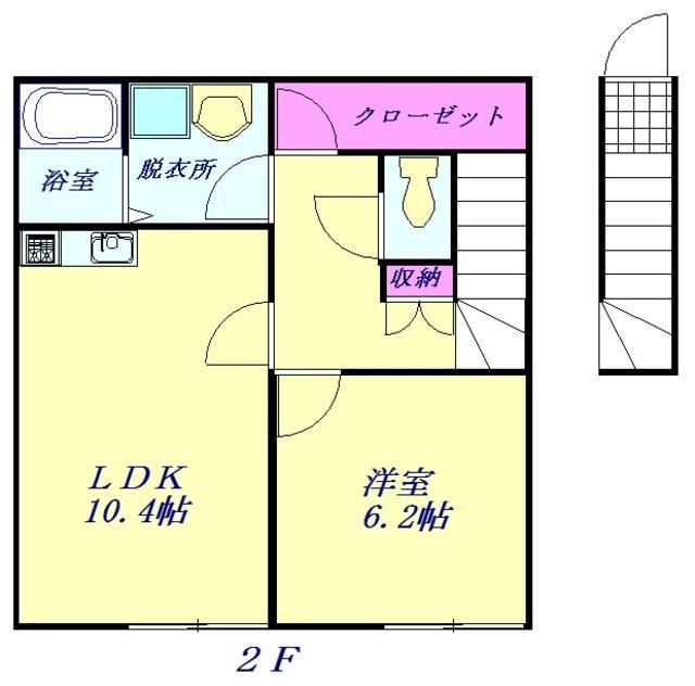 ベルグランド(1LDK/2階)の間取り写真