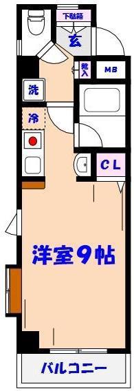 ペリエ市川I(ワンルーム/5階)の間取り写真