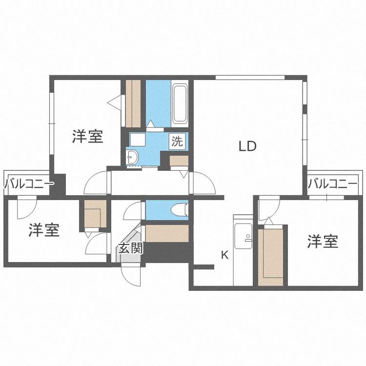DOLCE FUSIMI(3LDK/4階)の間取り写真