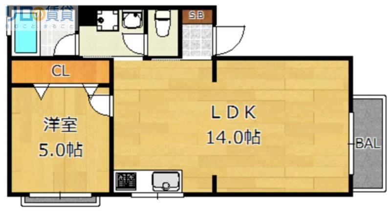 OHTAハイツ(1LDK/3階)の間取り写真