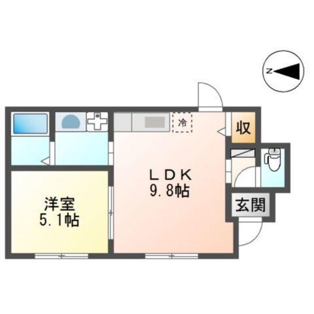アルセA(1LDK/1階)の間取り写真