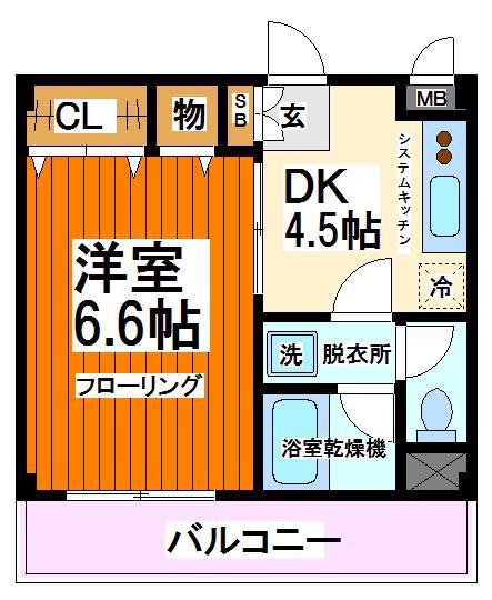 エクセレンス(1DK/1階)の間取り写真