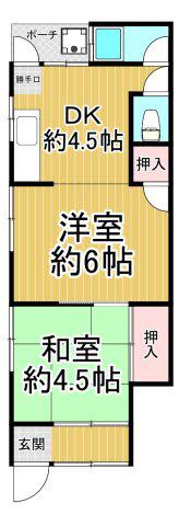 みずほ荘(2DK/2階)の間取り写真
