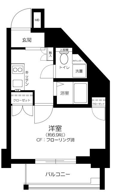 スパシエ アルテシモ VETTA(1K/12階)の間取り写真