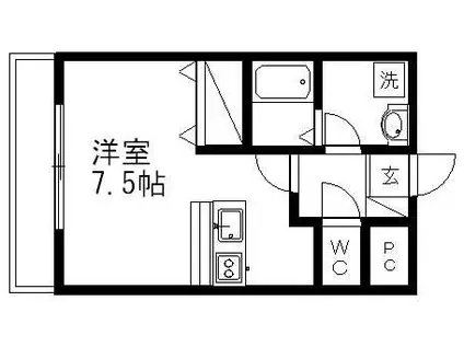 エクセル堀切II(1K/2階)の間取り写真