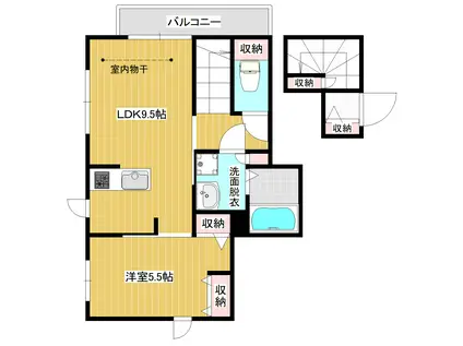 プレミアコート 新宿柏木(1LDK/2階)の間取り写真