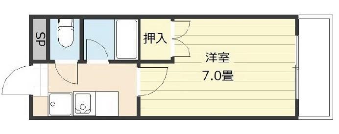 プラザ・ド・アルピーヌ(1K/1階)の間取り写真