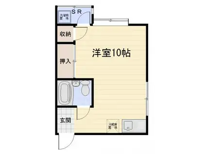 シャムロック(ワンルーム/2階)の間取り写真