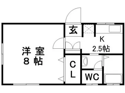 ビーライン西富井(1K/1階)の間取り写真