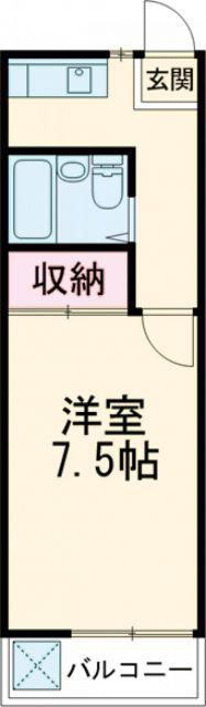シャトルジュン(1K/2階)の間取り写真