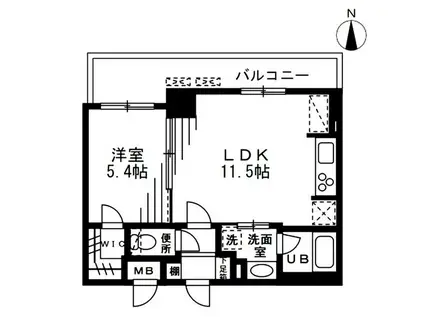 ザ・パークハビオ天満橋(1LDK/6階)の間取り写真
