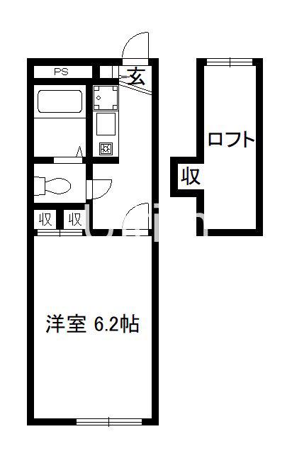 フォルトゥーナ(1K/1階)の間取り写真