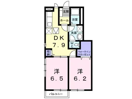 サンセールB(2DK/1階)の間取り写真