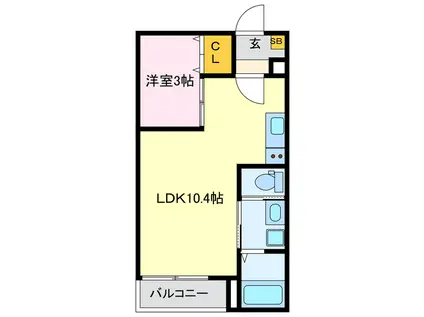 WARREN MATSUBARAI(1LDK/2階)の間取り写真