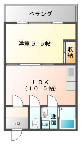フローラルパレス(1LDK/2階)の間取り写真