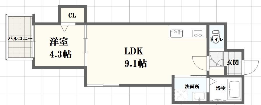 F ASECIA PROPUS(1LDK/1階)の間取り写真
