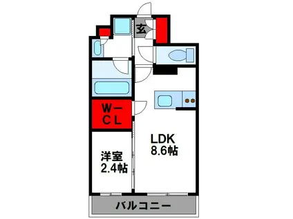 パークリュクス博多駅前(1LDK/10階)の間取り写真