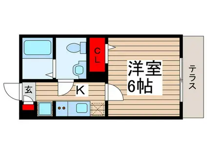 リベール薬園台(1K/1階)の間取り写真