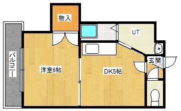 コーポメイフラワー(1DK/3階)の間取り写真