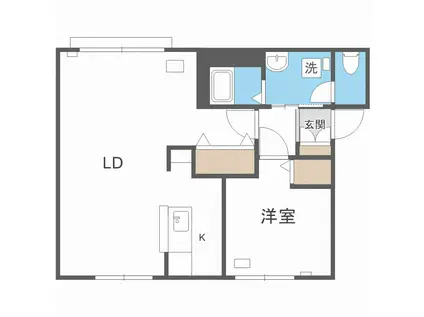 ハイツオータニ(1LDK/2階)の間取り写真