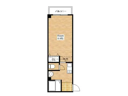 ヴィラワイエフ13(1K/2階)の間取り写真