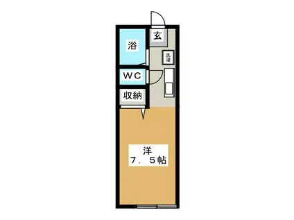 東戸塚ヒルズ(ワンルーム/1階)の間取り写真