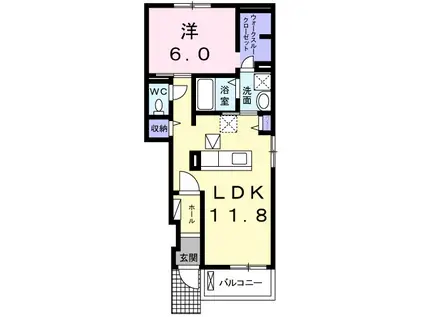 グランデ フィオーレ(1LDK/1階)の間取り写真