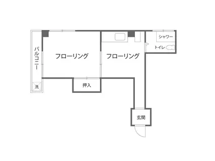 第一白石ビル(1K/3階)の間取り写真