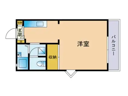 南片江Yハイツ(1K/2階)の間取り写真