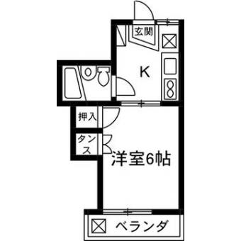 メゾンK(1K/2階)の間取り写真
