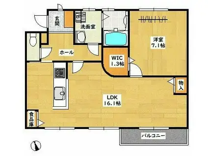 東光ハイツ(1LDK/1階)の間取り写真