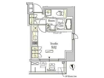 PARK AXIS 秋葉原 イースト(ワンルーム/14階)の間取り写真