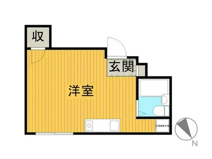 プラムハイツ(ワンルーム/2階)の間取り写真