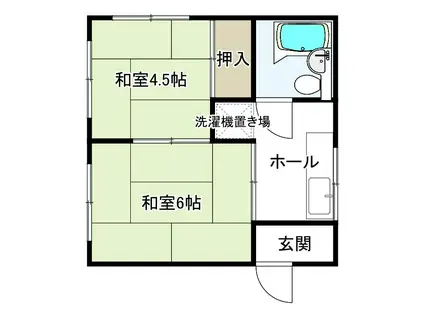 ウエストビル(2K/2階)の間取り写真