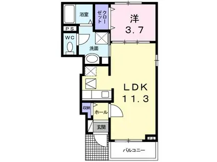 ノーブル(1LDK/1階)の間取り写真