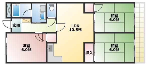 メゾンブランシェ(3LDK/3階)の間取り写真