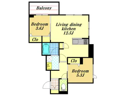 アイル ルイーズ(2LDK/4階)の間取り写真