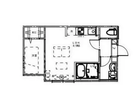 KEIAI RESIDENCE 久米川II(1LDK/1階)の間取り写真