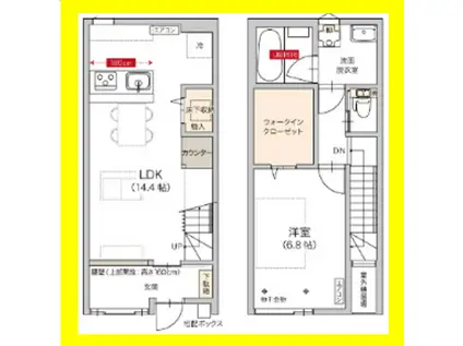 モッレ ユウ(1LDK/1階)の間取り写真