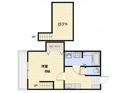 シエロ駅南(1K/2階)の間取り写真