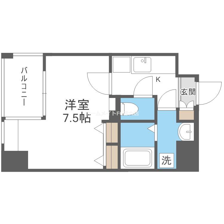 レジディア江戸堀(1K/4階)の間取り写真